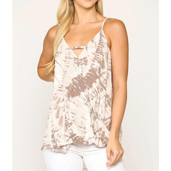 Gigio Tank Top S small Tie Dye Mustard yellow Surplice Boho - Picture 1 of 5